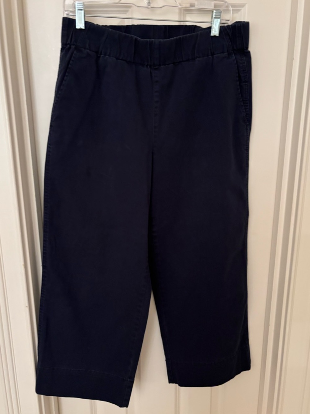 J Crew Wide-leg Cropped Navy Pant size LP
